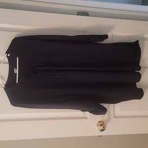 Lands' End Women's Cotton Jersey Long Sleeve Swim Cover-up Dress Size 1X